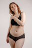 Model wearing Vienna nursing bra and Leia hipster in colour black