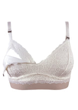 Load image into Gallery viewer, Valeria nursing bra in colour ivory with one opened side
