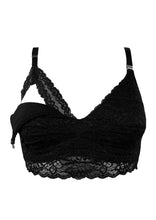Load image into Gallery viewer, Vienna nursing bra in black with one opened side
